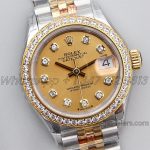 Replica Rolex Ladies Datejust 28mm 279383rbr Twf Champagne Dial With Diamond Bezel In Yellow Goldsteel (2)