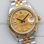 Replica Rolex Ladies Datejust 28mm 279383rbr Twf Champagne Dial With Diamond Marker In Yellow Goldsteel (2)