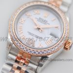 Replica Rolex Ladies Datejust 28mm 279383rbr Twf Mop Dial With Diamond Bezel In Rose Goldsteel (3)