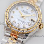 Replica Rolex Ladies Datejust 28mm 279383rbr Twf Mop Dial With Diamond Bezel In Yellow Goldsteel (3)