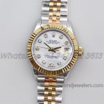 Replica Rolex Ladies Datejust 28mm 279383rbr Twf Mop Dial With Diamond Marker In Yellow Goldsteel (1)