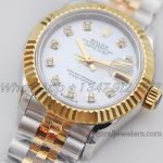 Replica Rolex Ladies Datejust 28mm 279383rbr Twf Mop Dial With Diamond Marker In Yellow Goldsteel (3)