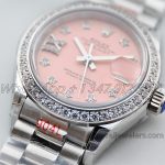 Replica Rolex Ladies Datejust 28mm 279384rbr Twf Pink Dial Diamond Markers In Steel (3)