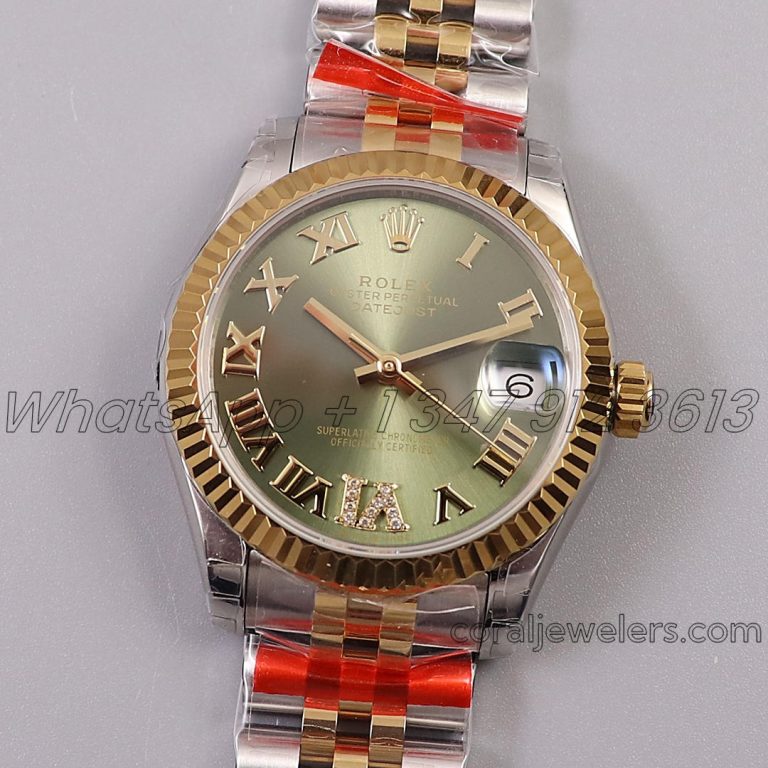 Replica Rolex Ladies Datejust 31mm 278273 Twf 904l & Rg Grenn Dial Swiss 2836 (10)