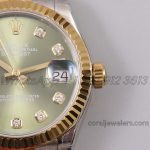 Replica Rolex Ladies Datejust 31mm 278273 Twf 904l & Rg Grenn Dial Swiss 2836 (4)