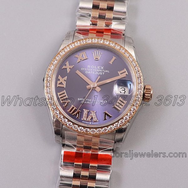 Replica Rolex Ladies Datejust 31mm 278273 Twf 904l & Rg Violet Dial Swiss 2836 (1)