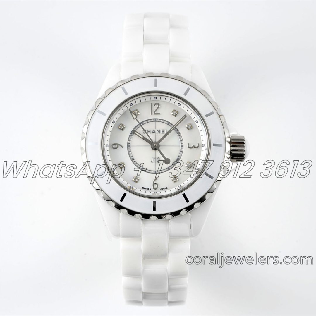 Replica Chanel Ladies J12 Bvf 33mm White Dial Swiss Quartz Movement (1)