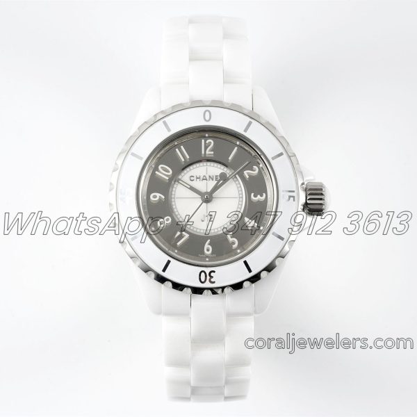 Replica Chanel Ladies J12 Bvf 33mm White Dial Swiss Quartz Movement (1)