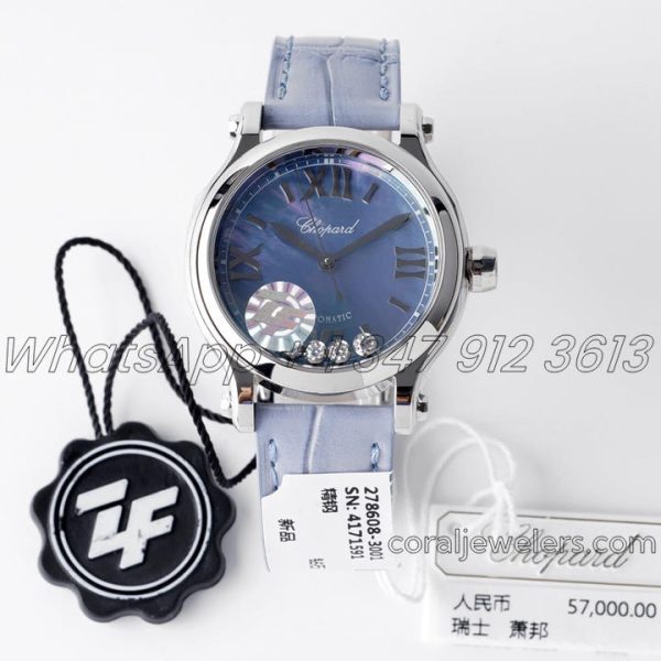 Replica Chopard Happy Sport Automatic Zf 30mm Blue Mop Dial In Steel (1)