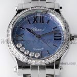 Replica Chopard Happy Sport Automatic Zf 30mm Blue Mop Dial With Diamond Bezel In Steel (4)