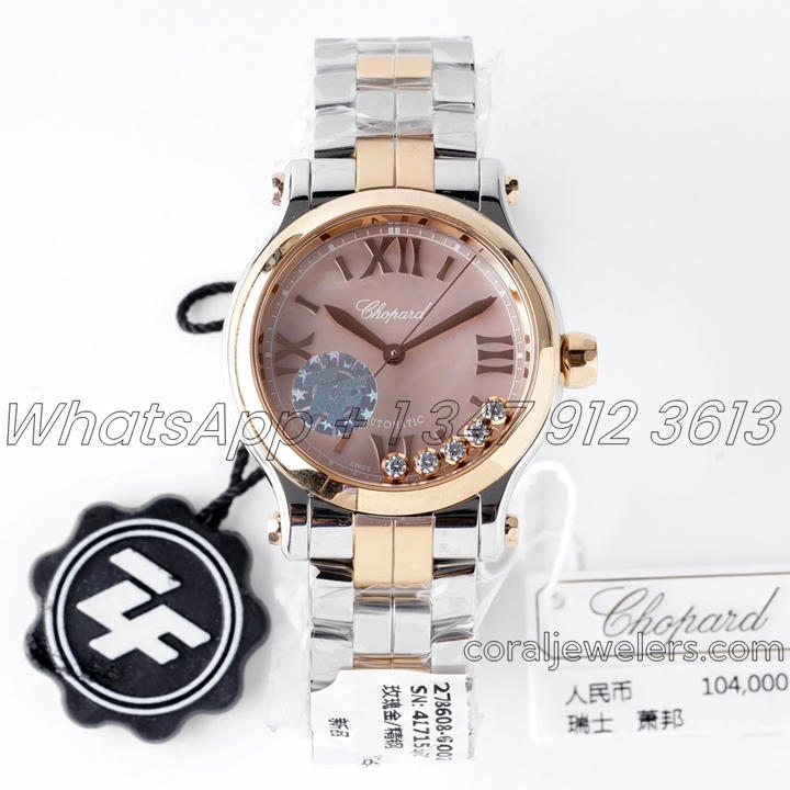 Replica Chopard Happy Sport Automatic Zf 30mm Pink Dial In Steelrose Gold (1)