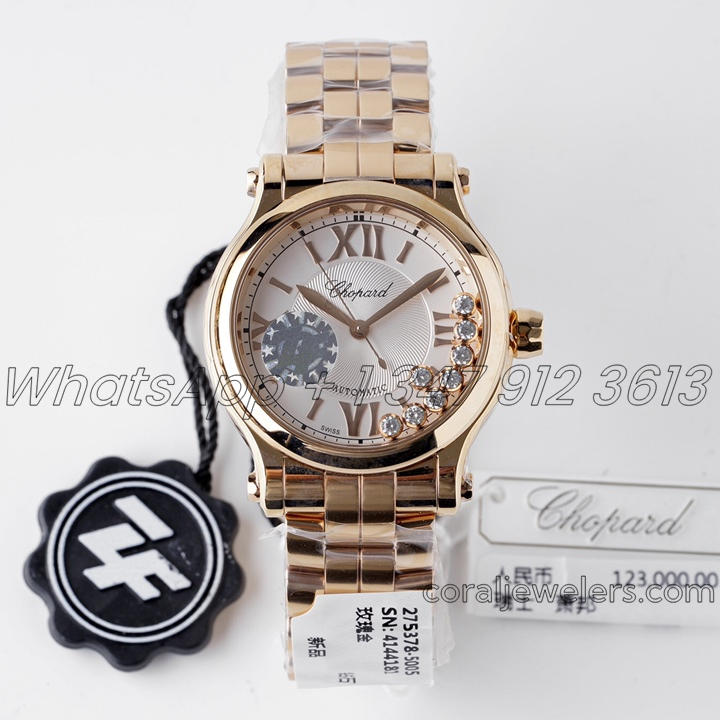 Replica Chopard Happy Sport Automatic Zf 30mm White Dial In Rose Gold (1)