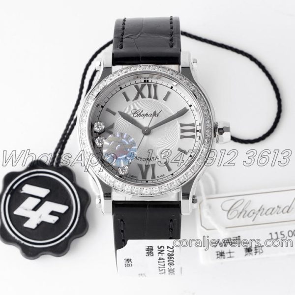 Replica Chopard Happy Sport Automatic Zf 30mm White Dial With Diamond Bezel (1)