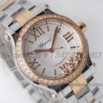 Replica Chopard Happy Sport Automatic Zf 30mm White Dial With Diamond Bezel In Steelrose Gold (5)