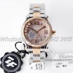 Replica Chopard Happy Sport Automatic Zf 30mm White Mop Dial With Diamond Bezel In Steelrose Gold (1)