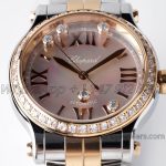 Replica Chopard Happy Sport Automatic Zf 30mm White Mop Dial With Diamond Bezel In Steelrose Gold (4)