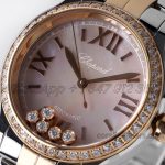 Replica Chopard Happy Sport Automatic Zf 30mm White Mop Dial With Diamond Bezel In Steelrose Gold (5)