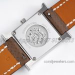 Replica Hermes Heure H 21mm Bvf Mop Dial In Steel With Diamond Bezel On Dark Brown Espom Leather Strap (8)