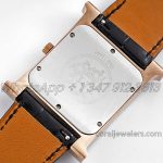 Replica Hermes Heure H 26mm Bvf Mop Dial In Rose Gold With Diamond Bezel On Black Leather Strap (8)