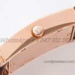 Replica Hermes Heure H 26mm Bvf Mop Dial In Rose Gold With Diamond Bezel On Brown Leather Strap (6)