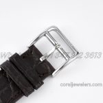 Replica Hermes Heure H 26mm Bvf Mop Dial In Steel With Diamond Bezel On Dark Brown Leather Strap (9)