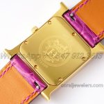 Replica Hermes Heure H 26mm Bvf Mop Dial In Yellow Gold With Diamond Bezel On Violet Leather Strap (8)