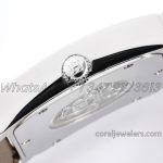 Replica Hermes Heure H 26mm Bvf White Dial In Steel On Dark Brown Epsom Leather Strap (6)