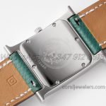 Replica Hermes Heure H 26mm Bvf White Dial In Steel On Green Leather Strap (8)