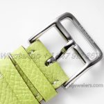 Replica Hermes Heure H 26mm Bvf White Dial In Steel On Neon Green Epsom Leather Strap (9)