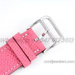 Replica Hermes Heure H 26mm Bvf White Dial In Steel On Pink Epsom Leather Strap (9)