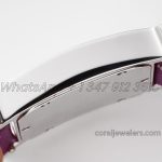 Replica Hermes Heure H 26mm Bvf White Dial In Steel On Purple Leather Strap (7)