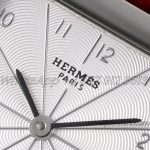 Replica Hermes Heure H 26mm Bvf White Dial In Steel On Red Epsom Leather Strap (4)