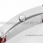 Replica Hermes Heure H 26mm Bvf White Dial In Steel On Red Epsom Leather Strap (6)