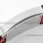 Replica Hermes Heure H 26mm Bvf White Dial In Steel On Red Epsom Leather Strap (7)