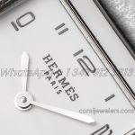 Replica Hermes Heure H 26mm Bvf White Dial In Steel On White Epsom Leather Strap (4)