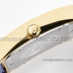 Replica Hermes Heure H 26mm Bvf White Dial In Yellow Gold On Blue Epsom Leather Strap (6)