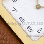 Replica Hermes Heure H 26mm Bvf White Dial In Yellow Gold On Brown Epsom Leather Strap (5)