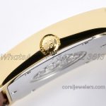 Replica Hermes Heure H 26mm Bvf White Dial In Yellow Gold On Brown Leather Strap (6)