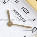 Replica Hermes Heure H 26mm Bvf White Dial In Yellow Gold On Dark Brown Epsom Leather Strap (4)