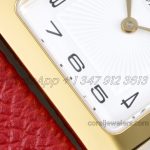 Replica Hermes Heure H 26mm Bvf White Dial In Yellow Gold On Red Leather Strap (5)