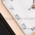 Replica Hermes Heure H 30.5mm Bvf White Dial In Rose Gold On Black Leather Strap (5)