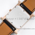 Replica Hermes Heure H 30.5mm Bvf White Dial In Rose Gold On Black Leather Strap (8)