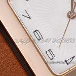 Replica Hermes Heure H 30.5mm Bvf White Dial In Rose Gold On Brown Leather Strap (5)