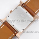 Replica Hermes Heure H 30.5mm Bvf White Dial In Rose Gold On Brown Leather Strap (8)