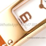 Replica Hermes Kelly 2 White Dial In Rose Gold On Brown Leather Strap (5)