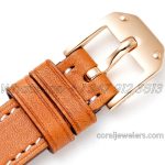 Replica Hermes Kelly 2 White Dial In Rose Gold On Brown Leather Strap (9)