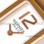 Replica Hermes Kelly 2 White Dial In Rose Gold On Red Leather Strap (4)