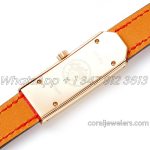 Replica Hermes Kelly 2 White Dial In Rose Gold On Red Leather Strap (8)