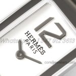 Replica Hermes Kelly 2 White Dial In Steel On Brown Leather Strap Double Tour (3)