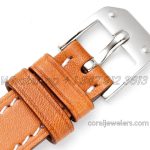 Replica Hermes Kelly 2 White Dial In Steel On Brown Leather Strap Double Tour (9)